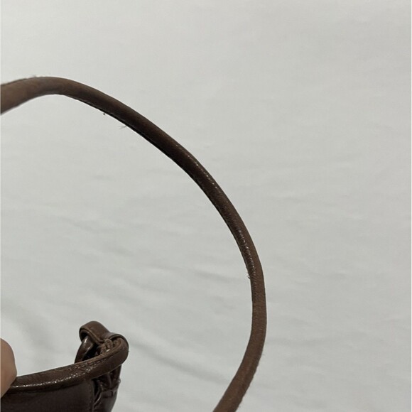 Vtg Fossil Brown Pebble Grain Leather Crossbody Purse Bag Boho Hobo Cottagecore - Picture 9 of 9